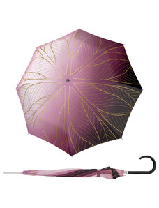 Doppler Long AC Carbonsteel GOLDEN - dámský holový deštník vínová