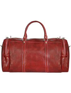 Lamour LI530 červená velká kvalitní kožená cestovní taška 54cm/40l