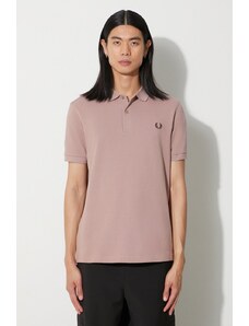 Bavlněné polo tričko Fred Perry růžová barva, s aplikací, M6000.S52