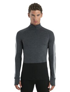 ICEBREAKER Mens Merino ZoneKnit 200 LS Half Zip, Jet Heather/Black/Metro H velikost: M