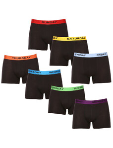 7PACK pánské boxerky Nedeto černé (7NDTB001-week)