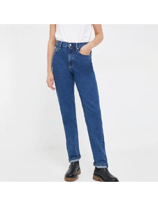 Dámské kalhoty Calvin Klein Jeans Authentic Slim Straight Blue