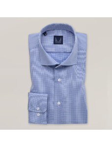 Willsoor Pánská modrá slim fit košile s drobným geometrickým motivem 15690