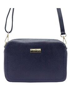 Kožená crossbody kabelka MiaMore 01-063 tmavě modrá