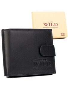 Kožená peněženka Always Wild N992L (SCR) s upínkou + RFID černá