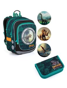 SET Školní batoh s penálem TOPGAL ENDY 23039 s dinosaury
