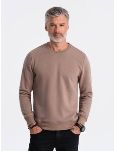 Ombre BASIC men's hoodless sweatshirt - light brown