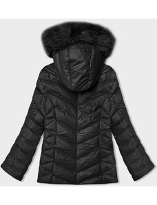 J.STYLE Krátká černá zimní bunda s kapucí (5M3138-392A)