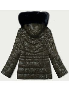 MELYA MELODY Prošívaná dámská zimní bunda v khaki barvě (V776G)