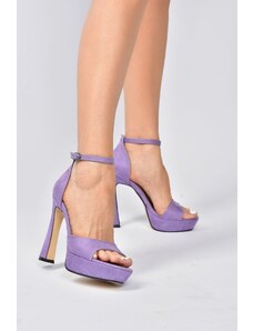 Fox Shoes Women's Lilac Suede Heeled Shoes