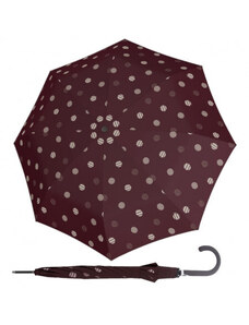 Doppler Fiber Flex AC Timeless Red Dots - dámský holový vystřelovací deštník