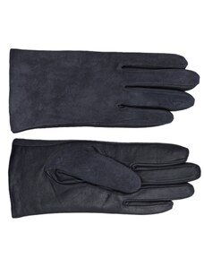 Dámské modré kožené (s semišem) rukavice flísová podšívka - Fiebig