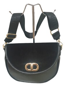 Elegantní černá kabelka s klopou Laura Biaggi