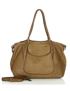 Italská kožená nákupní taška Kabelky od Hraběnky ISPIRATO; karamel