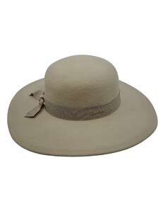 Dámský béžový klobouk Floppy vlněný od Seeberger s širší krempou