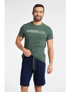 Henderson Pánské pyžamo Webber zelené s pruhy
