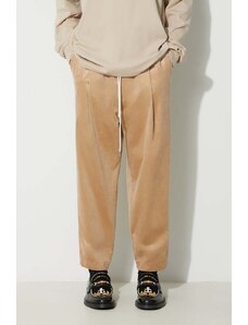 Manšestrové kalhoty Drôle de Monsieur Le Pantalon Cropped Corduroy béžová barva, C-BP101-CO076-BG