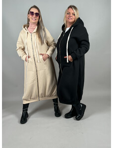 Italská móda Mikinový kabátek LONG/SPECIAL