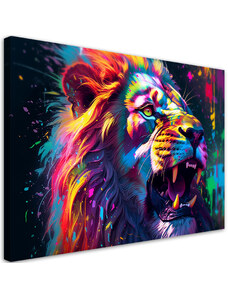 Gario Obraz na plátně Barevný silný lev Rozměry: 60 x 40 cm