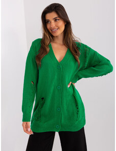 Fashionhunters Zelený dámský kardigan