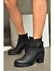 Fox Shoes R674151409 Women's Black Thick Heeled Boots