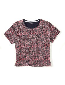 MUSTANG Dámské růžové tričko s květinovým vzorem INDIGO FLOWERS