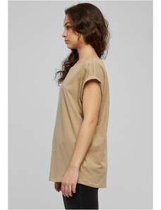 UC Ladies Dámské měkké taupe tričko s prodlouženým ramenem