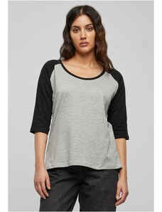 UC Ladies Dámské 3/4 kontrastní raglánové tričko šedé/bl