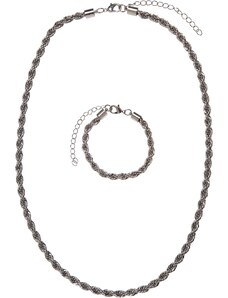 Urban Classics Accessoires Sada náhrdelníku a náramku Charon - stříbrné barvy