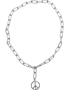 Urban Classics Accessoires Y Chain Peace náhrdelník - stříbrné barvy