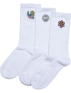 Urban Classics Accessoires Ponožky Peace Icon Socks 3-balení bílé