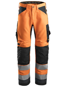 Snickers Workwear Kalhoty reflexní AllroundWork+, třída 2 oranžové vel. 44