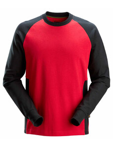 Snickers Workwear Dvojbarevné tričko s dlouhými rukávy červenočerné XS