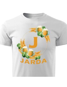 Pánské tričko Pivní věnec s monogramem a jménem Jarda