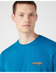 Pánské triko WRANGLER W7A0EEF03 112341179 GRAPHIC LOGO TEE Ocean Depths