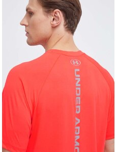 Tréninkové tričko Under Armour Tech růžová barva, s potiskem, 1377054