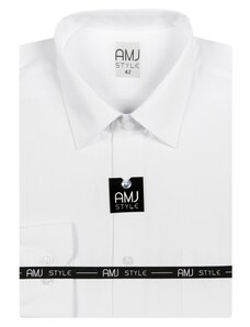 Pánská košile AMJ Slim fit s jemnou strukturou - bílá VDS838
