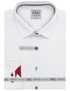 Pánská košile AMJ Slim fit světle šedá s červenými detaily VDSBR1339