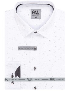 Pánská košile AMJ Slim fit bílá se vzorem VDSBR1315