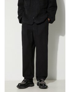 Bavlněné kalhoty Engineered Garments Fatigue Pant černá barva, jednoduché, 23F1F004.SD010