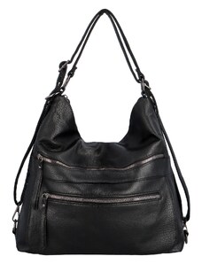 INT COMPANY Praktický dámský koženkový kabelko-batoh Alexia, černá