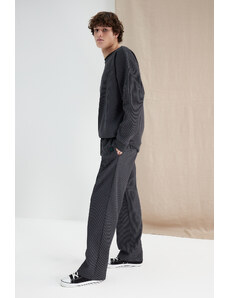 Trendyol Anthracite More Sustainable Oversize Textured Label Detail Sweatpants