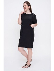 By Saygı Staple Detailed Style Lycra Plus Size Dress