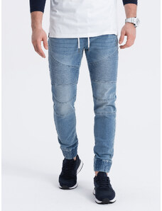 Ombre Clothing Pánské džínové kalhoty s prošíváním - modré V2 OM-PADJ-0113