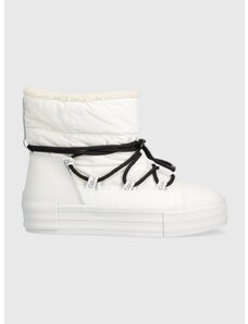 Sněhule Calvin Klein Jeans BOLD VULC FLATF SNOW BOOT WN bílá barva, YW0YW01181