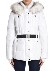 MICHAEL Michael Kors zimní bílá bunda s kapucí a opaskem L