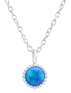 SYLVIENE Stříbrný náhrdelník s Opálem Pacific Blue