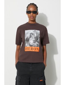 Bavlněné tričko Heron Preston Heron Bw Ss Tee hnědá barva, HWAA032F23JER0026010