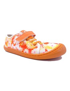 Barefoot plátěné tenisky KOEL - Bonie Orange Flowers oranžová