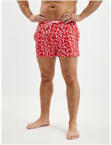 Červené pánské vzorované plavky Calvin Klein Underwear - Pánské